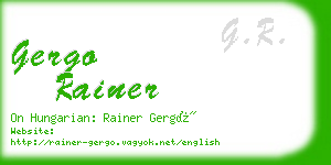 gergo rainer business card